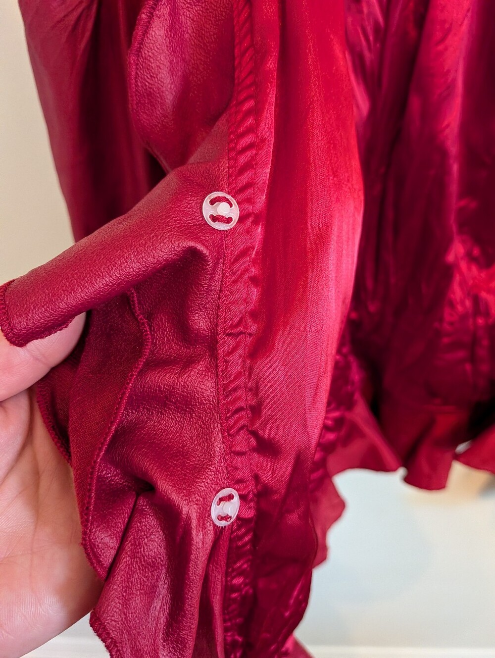 Red Ruffled Vintage Jacket - Picture 3 of 6
